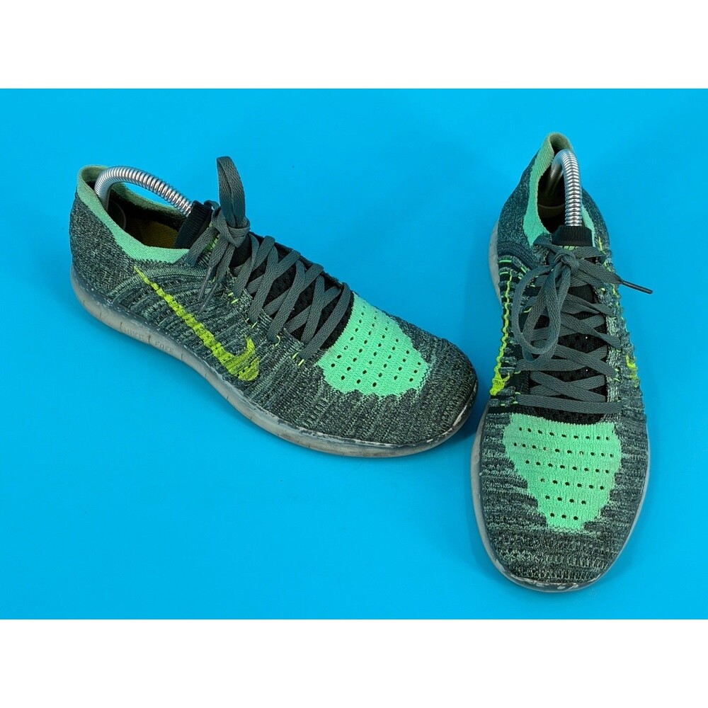 Nike Free RN Flyknit GS Shoes Youth 7Y Green Glow Hasta 834362-301 Running